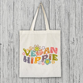 Waterverf Vegan Trendy Bloemen Retro Tote Bag