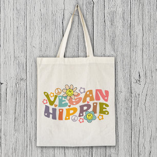 Waterverf Vegan Trendy Bloemen Retro Tote Bag