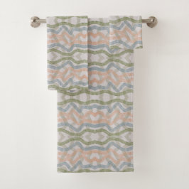 Waterverf vegende penseelstreken patroon in pastel bad handdoek