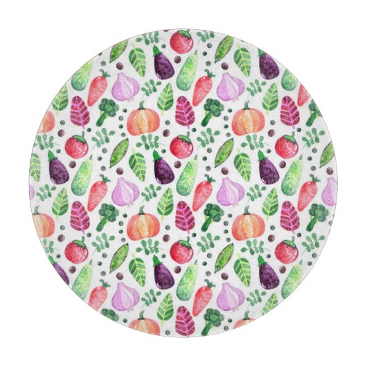 Waterverf Vegetable Garden Pattern Snijplank (Voorkant)