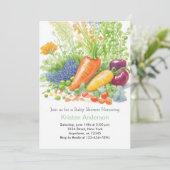 Waterverf Veggie Harvest Baby shower Kaart (Staand voorkant)