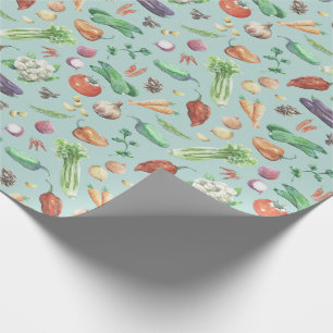 Waterverf Veggies & spices Patroon Cadeaupapier