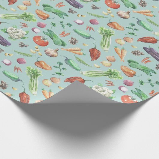 Waterverf Veggies & spices Patroon Cadeaupapier (Hoek)