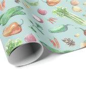 Waterverf Veggies & spices Patroon Cadeaupapier (Rol Hoek)