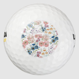 Waterverf veld florale handverf golfballen