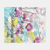 Waterverf veld van papaverbloemen Fleece Deken (Voorkant (Horizontaal))