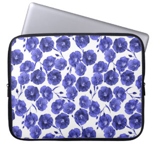 Waterverf Veldbloemen: Botanisch behang Laptop Sleeve