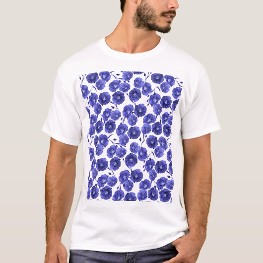 Waterverf Veldbloemen: Botanisch behang T-shirt (Voorkant)