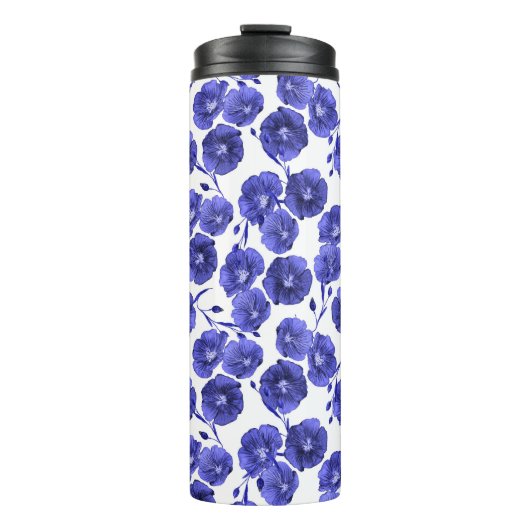 Waterverf Veldbloemen: Botanisch behang Thermosbeker (Voorkant)