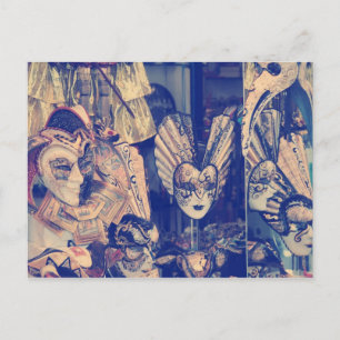 waterverf Venetiaans masker Briefkaart