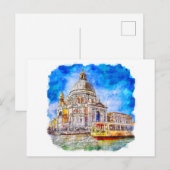 Waterverf Venetië Italië Kleurrijke schets Briefkaart (Voorkant / Achterkant)