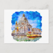 Waterverf Venetië Italië Kleurrijke schets Briefkaart (Voorkant)