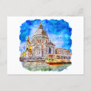 Waterverf Venice Italië Colorful Sketch Briefkaart