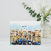 WATERVERF VENICE VENEZIA - Italië Reissouvenir Briefkaart (Staand voorkant)