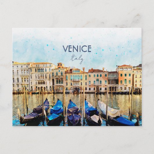 WATERVERF VENICE VENEZIA - Italië Reissouvenir Briefkaart (Voorkant)