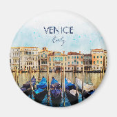 WATERVERF VENICE VENEZIA - Italië Reissouvenir Magneet (Voorkant)