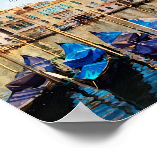 WATERVERF VENICE VENEZIA - Italië Reissouvenir Poster (Hoek)