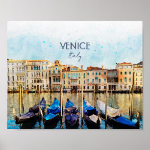WATERVERF VENICE VENEZIA - Italië Reissouvenir Poster