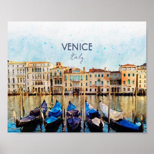 WATERVERF VENICE VENEZIA - Italië Reissouvenir Poster (Voorkant)