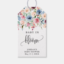 Waterverf ventilator Baby in bloem-hoestoormerk Cadeaulabel