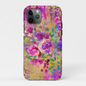 Waterverf ventilator Bouquet op frambozenroze Case-Mate iPhone Case (Achterkant)