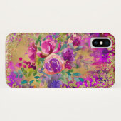 Waterverf ventilator Bouquet op frambozenroze Case-Mate iPhone Case (Achterkant (horizontaal))