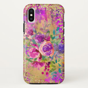 Waterverf ventilator Bouquet op frambozenroze Case-Mate iPhone Case