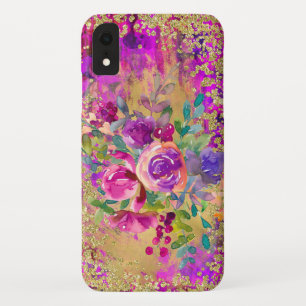 Waterverf ventilator Bouquet op frambozenroze Case-Mate iPhone Case
