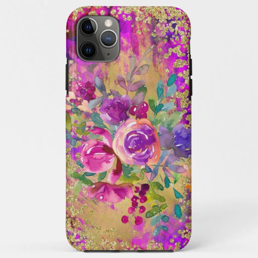 Waterverf ventilator Bouquet op frambozenroze Case-Mate iPhone Case (Achterkant)