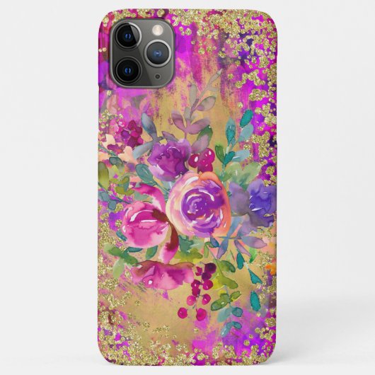 Waterverf ventilator Bouquet op frambozenroze Case-Mate iPhone Case (Achterkant)