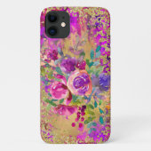 Waterverf ventilator Bouquet op frambozenroze Case-Mate iPhone Case (Achterkant)