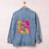 Waterverf ventilator Bouquet op frambozenroze Denim Jacket (Hangar)