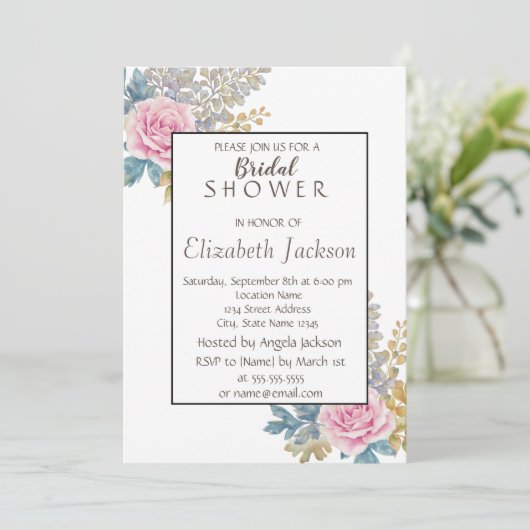 Waterverf ventilator, Vrijgezellenfeest Glitter Kaart (Staand voorkant)