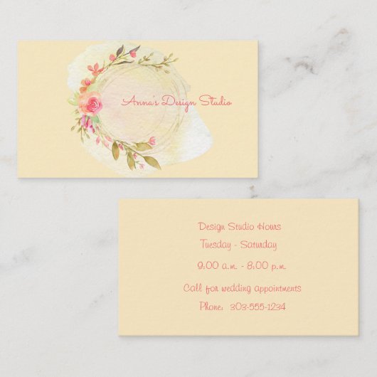 Waterverf ventilator Wreath Visitekaartje (Voorkant / Achterkant)