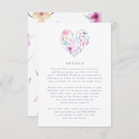 Waterverf ventilatorhart RSVP kaartje (Voorkant / Achterkant)