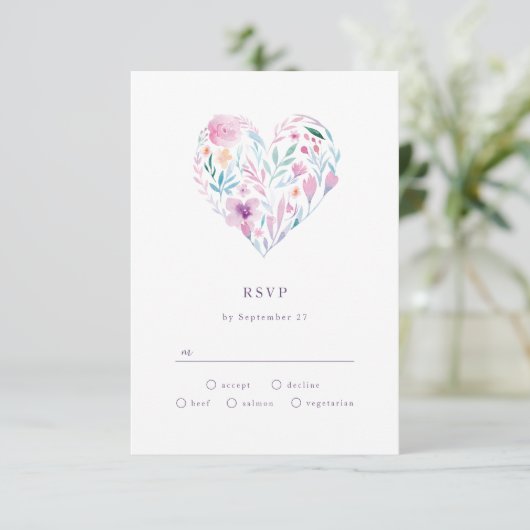 Waterverf ventilatorhart RSVP kaartje (Staand voorkant)