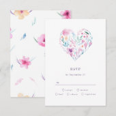 Waterverf ventilatorhart RSVP kaartje (Voorkant / Achterkant)