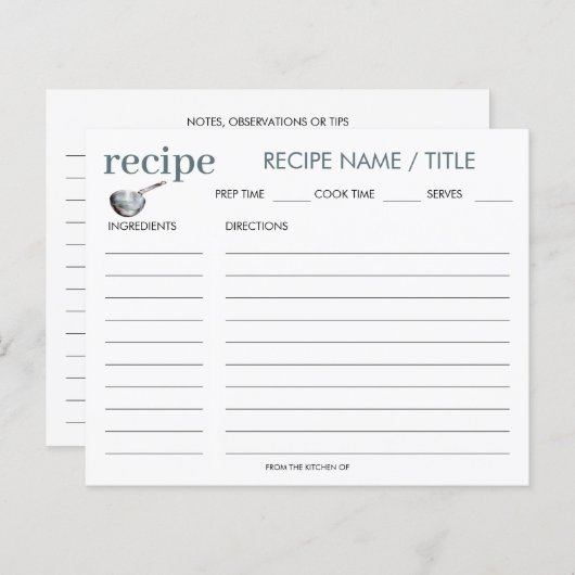 Waterverf ventilatorpannen Kaart (Voorkant / Achterkant)