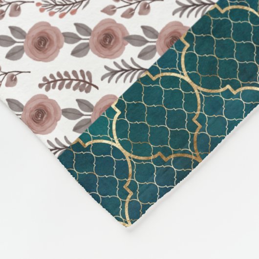 Waterverf ventilatorpatroon fleece deken (Hoek)