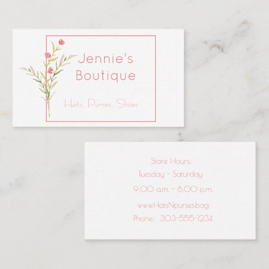 Waterverf ventilatorstoom visitekaartje (Voorkant / Achterkant)