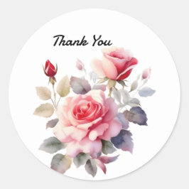 Waterverf Verbluffende bloeiende Rozen kussen Hoes Ronde Sticker