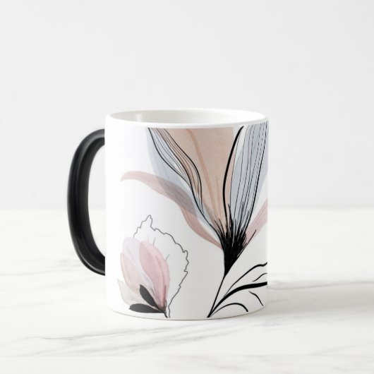 Waterverf Verbluffende Bloem Ontwerp Mok (Voorkant links)