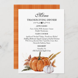 Waterverf verbrand Oranje pompoenThanksgiving Menu