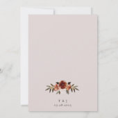 Waterverf Verbrande Sinaasappel Bloemen Bruiloft Kaart (Achterkant)