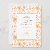 Waterverf Verbrande Sinaasappel Bloemen Patroon Br Kaart (Voorkant)