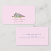 Waterverf Verdekte handgereedschappen Rollpinbloem Visitekaartje (Voorkant / Achterkant)