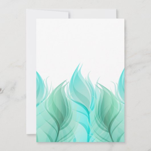 Waterverf veren bruiloft kaart (Achterkant)