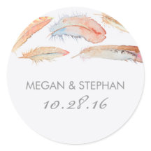 Waterverf veren bruiloft