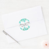 Waterverf veren bruiloft ronde sticker (Envelop)