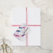 Waterverf veren cadeaulabel (Met Touw)